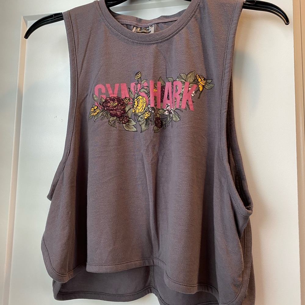 Medium gray Gymshark crop top tank
